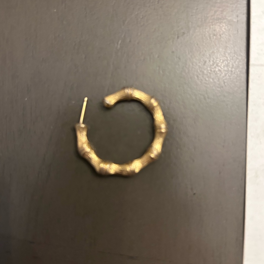 Vintage Chic Bamboo-Inspired Gold Hoop Earrings